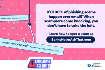 A phishing scam post from banksneveraskthat.com.